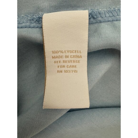 Light Blue Challis V-Neck Bell Sleeve Shift Dress Size 22W 3X Plus Size Fall - Picture 8 of 9